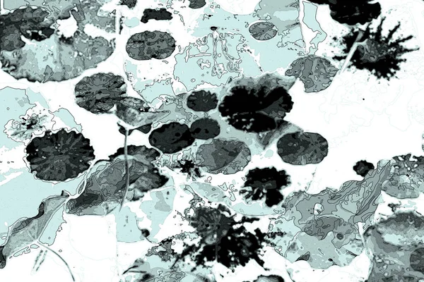 Nilüfer yaprakları ve nilüfer yapraklarıyla sunulan zarif desenli tasarım.