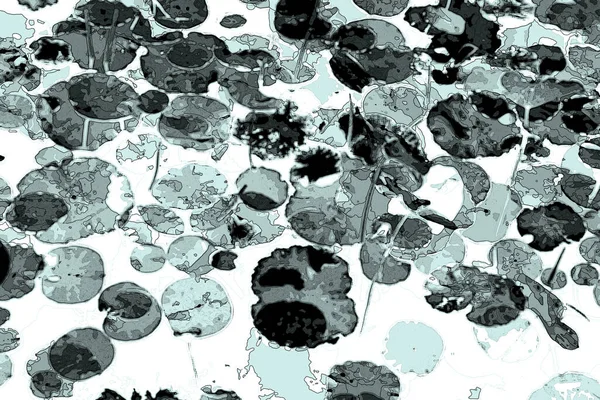 Nilüfer yaprakları ve nilüfer yapraklarıyla sunulan zarif desenli tasarım.