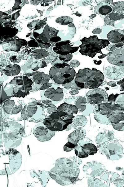 Nilüfer yaprakları ve nilüfer yapraklarıyla sunulan zarif desenli tasarım.