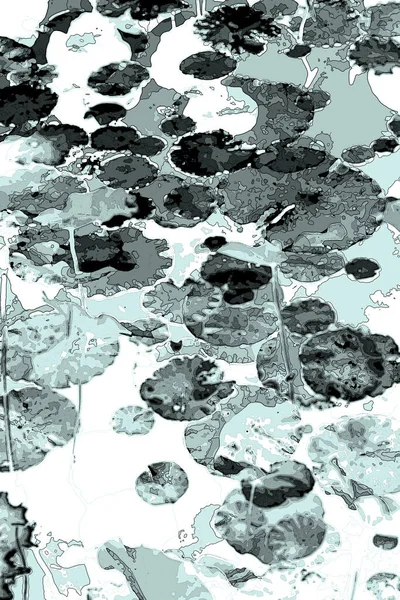 Nilüfer yaprakları ve nilüfer yapraklarıyla sunulan zarif desenli tasarım.