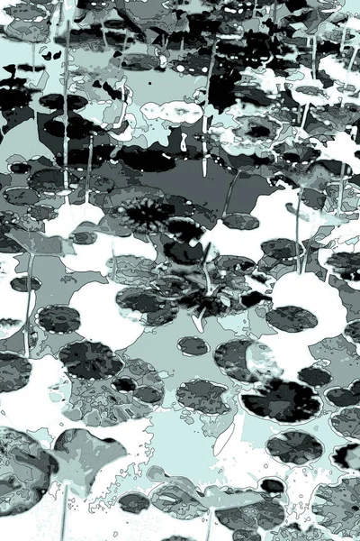 Elegantes Muster Mit Lotus Und Seerosenblättern — Stockfoto