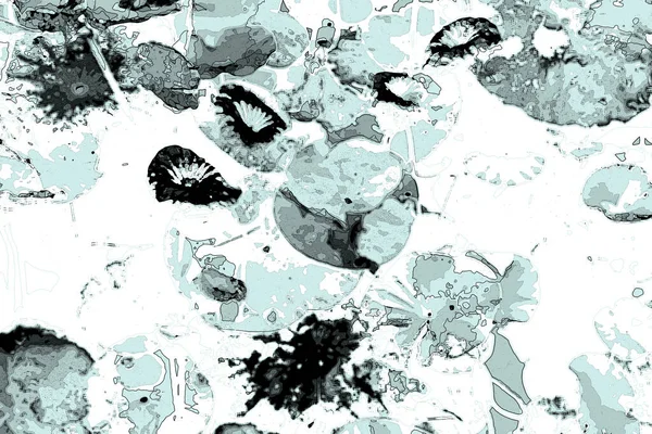 Nilüfer yaprakları ve nilüfer yapraklarıyla sunulan zarif desenli tasarım.