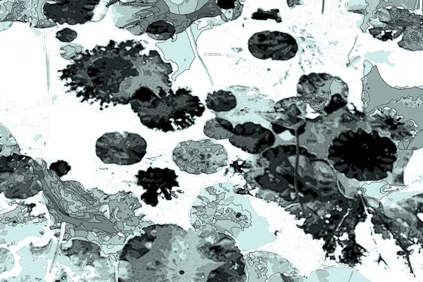 Nilüfer yaprakları ve nilüfer yapraklarıyla sunulan zarif desenli tasarım.