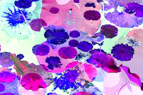 Nilüfer yaprakları ve nilüfer yapraklarıyla sunulan zarif desenli tasarım.