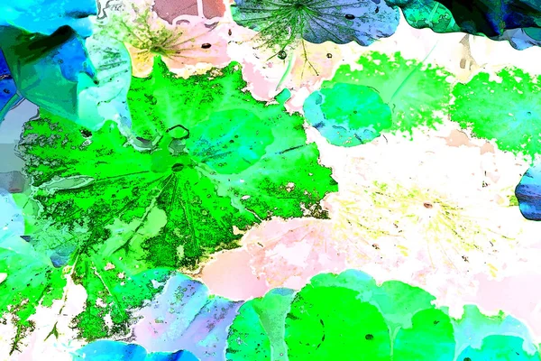 Nilüfer yaprakları ve nilüfer yapraklarıyla sunulan zarif desenli tasarım.