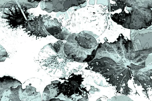 Nilüfer yaprakları ve nilüfer yapraklarıyla sunulan zarif desenli tasarım.