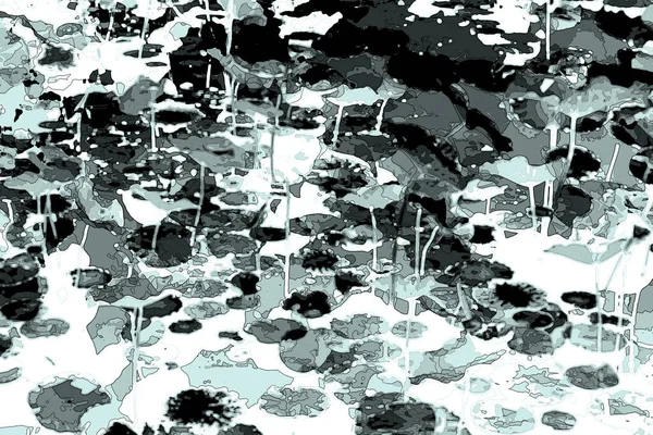 Nilüfer yaprakları ve nilüfer yapraklarıyla sunulan zarif desenli tasarım.