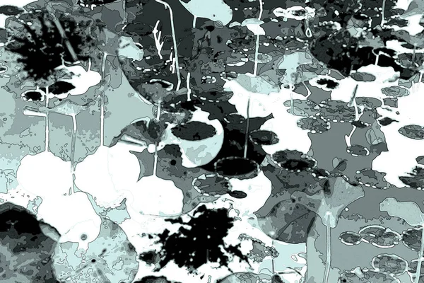 Nilüfer yaprakları ve nilüfer yapraklarıyla sunulan zarif desenli tasarım.