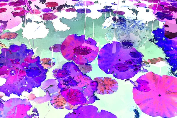 Nilüfer yaprakları ve nilüfer yapraklarıyla sunulan zarif desenli tasarım.