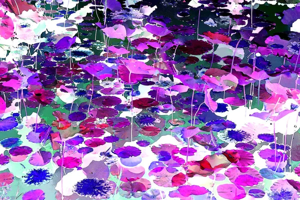 Nilüfer yaprakları ve nilüfer yapraklarıyla sunulan zarif desenli tasarım.