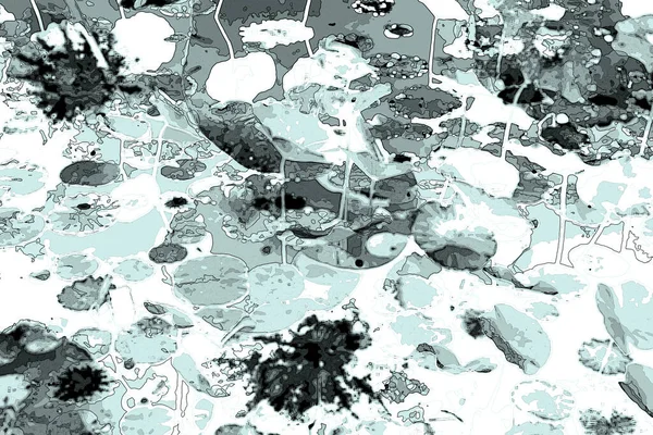 Nilüfer yaprakları ve nilüfer yapraklarıyla sunulan zarif desenli tasarım.