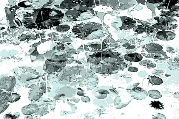 Nilüfer yaprakları ve nilüfer yapraklarıyla sunulan zarif desenli tasarım.