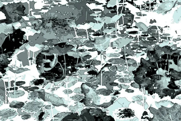 Nilüfer yaprakları ve nilüfer yapraklarıyla sunulan zarif desenli tasarım.