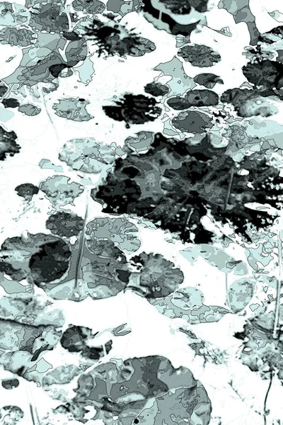 Nilüfer yaprakları ve nilüfer yapraklarıyla sunulan zarif desenli tasarım.