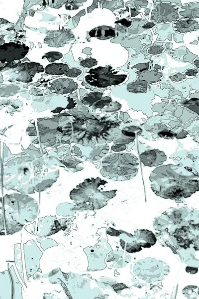 Nilüfer yaprakları ve nilüfer yapraklarıyla sunulan zarif desenli tasarım.