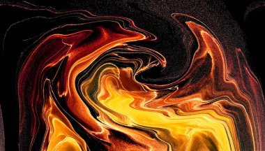 Alkol mürekkebi teknikli doğal akışkan resim. Yumuşak rüya renkleri şeffaf dalgalı çizgiler oluşturur.