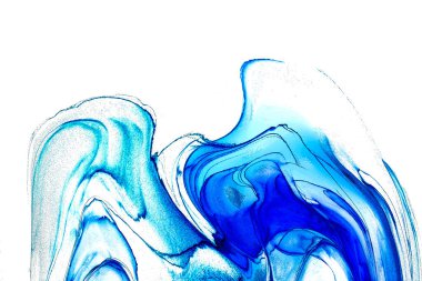 Alkol mürekkebi teknikli doğal akışkan resim. Yumuşak rüya renkleri şeffaf dalgalı çizgiler oluşturur.