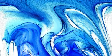 Alkol mürekkebi teknikli doğal akışkan resim. Yumuşak rüya renkleri şeffaf dalgalı çizgiler oluşturur.