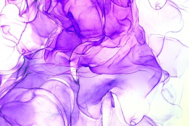 Alkol mürekkebi teknikli doğal akışkan resim. Yumuşak rüya renkleri şeffaf dalgalı çizgiler oluşturur.