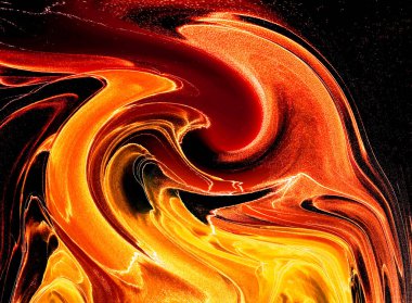 Alkol mürekkebi teknikli doğal akışkan resim. Yumuşak rüya renkleri şeffaf dalgalı çizgiler oluşturur.