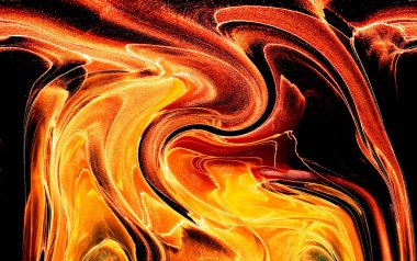 Alkol mürekkebi teknikli doğal akışkan resim. Yumuşak rüya renkleri şeffaf dalgalı çizgiler oluşturur.