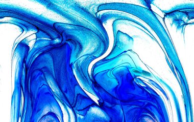 Alkol mürekkebi teknikli doğal akışkan resim. Yumuşak rüya renkleri şeffaf dalgalı çizgiler oluşturur.