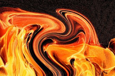 Alkol mürekkebi teknikli doğal akışkan resim. Yumuşak rüya renkleri şeffaf dalgalı çizgiler oluşturur.