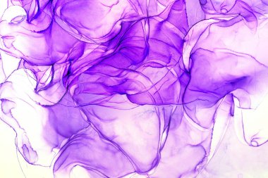 Alkol mürekkebi teknikli doğal akışkan resim. Yumuşak rüya renkleri şeffaf dalgalı çizgiler oluşturur.