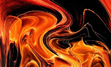 Alkol mürekkebi teknikli doğal akışkan resim. Yumuşak rüya renkleri şeffaf dalgalı çizgiler oluşturur.