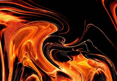 Alkol mürekkebi teknikli doğal akışkan resim. Yumuşak rüya renkleri şeffaf dalgalı çizgiler oluşturur.