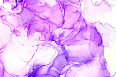 Alkol mürekkebi teknikli doğal akışkan resim. Yumuşak rüya renkleri şeffaf dalgalı çizgiler oluşturur.