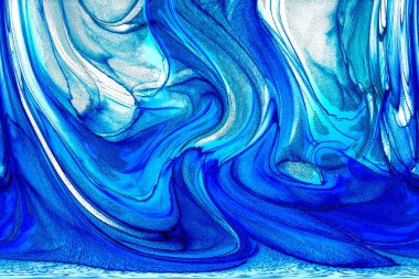 Alkol mürekkebi teknikli doğal akışkan resim. Yumuşak rüya renkleri şeffaf dalgalı çizgiler oluşturur.