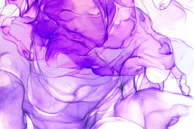 Alkol mürekkebi teknikli doğal akışkan resim. Yumuşak rüya renkleri şeffaf dalgalı çizgiler oluşturur.