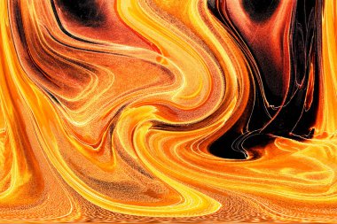 Alkol mürekkebi teknikli doğal akışkan resim. Yumuşak rüya renkleri şeffaf dalgalı çizgiler oluşturur.