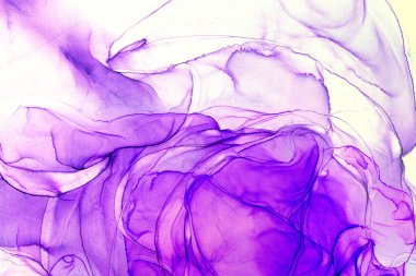 Alkol mürekkebi teknikli doğal akışkan resim. Yumuşak rüya renkleri şeffaf dalgalı çizgiler oluşturur.