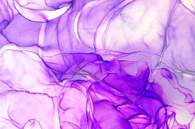 Alkol mürekkebi teknikli doğal akışkan resim. Yumuşak rüya renkleri şeffaf dalgalı çizgiler oluşturur.