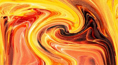 Alkol mürekkebi teknikli doğal akışkan resim. Yumuşak rüya renkleri şeffaf dalgalı çizgiler oluşturur.