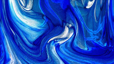 Alkol mürekkebi teknikli doğal akışkan resim. Yumuşak rüya renkleri şeffaf dalgalı çizgiler oluşturur.