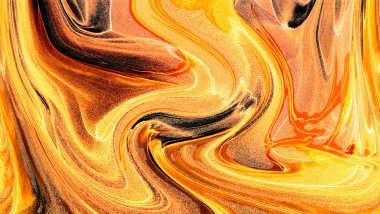 Alkol mürekkebi teknikli doğal akışkan resim. Yumuşak rüya renkleri şeffaf dalgalı çizgiler oluşturur.