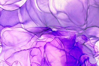 Alkol mürekkebi teknikli doğal akışkan resim. Yumuşak rüya renkleri şeffaf dalgalı çizgiler oluşturur.