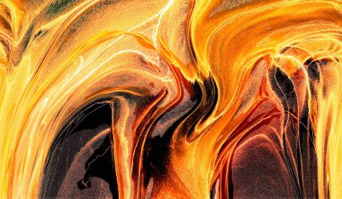 Alkol mürekkebi teknikli doğal akışkan resim. Yumuşak rüya renkleri şeffaf dalgalı çizgiler oluşturur.