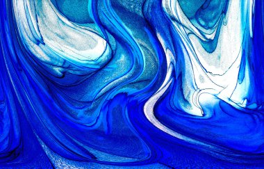 Alkol mürekkebi teknikli doğal akışkan resim. Yumuşak rüya renkleri şeffaf dalgalı çizgiler oluşturur.