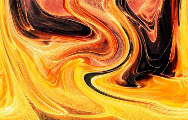 Alkol mürekkebi teknikli doğal akışkan resim. Yumuşak rüya renkleri şeffaf dalgalı çizgiler oluşturur.