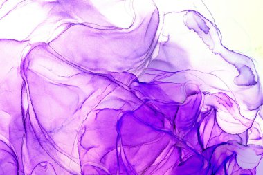 Alkol mürekkebi teknikli doğal akışkan resim. Yumuşak rüya renkleri şeffaf dalgalı çizgiler oluşturur.