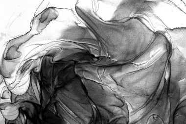 Alkol mürekkebi teknikli doğal akışkan resim. Yumuşak rüya renkleri şeffaf dalgalı çizgiler oluşturur.