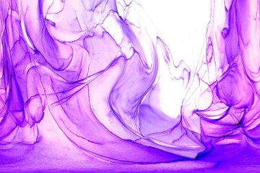 Alkol mürekkebi teknikli doğal akışkan resim. Yumuşak rüya renkleri şeffaf dalgalı çizgiler oluşturur.
