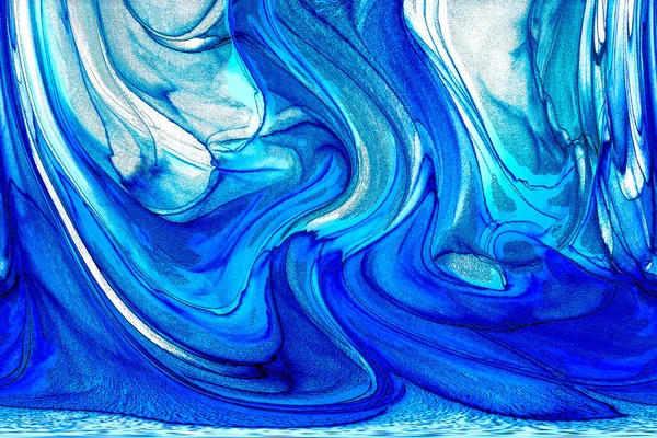 Alkol mürekkebi teknikli doğal akışkan resim. Yumuşak rüya renkleri şeffaf dalgalı çizgiler oluşturur.