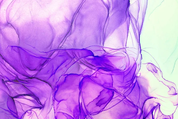 Alkol mürekkebi teknikli doğal akışkan resim. Yumuşak rüya renkleri şeffaf dalgalı çizgiler oluşturur.