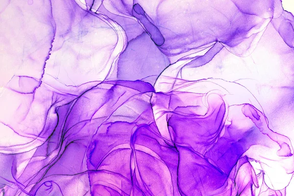 Alkol mürekkebi teknikli doğal akışkan resim. Yumuşak rüya renkleri şeffaf dalgalı çizgiler oluşturur.