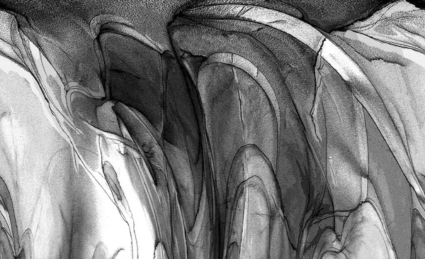 Alkol mürekkebi teknikli doğal akışkan resim. Yumuşak rüya renkleri şeffaf dalgalı çizgiler oluşturur.